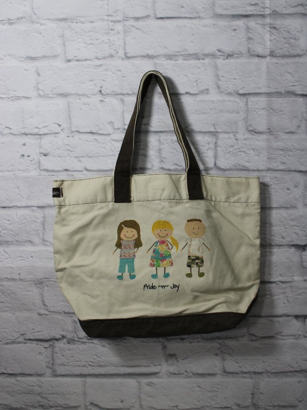 Thirty-One Brown Tan Medium Sized Canvas Tote Bag Summer Travel Casual Beach